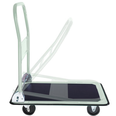 tectake Folding trolley - hand truck flatbed trolley - white
