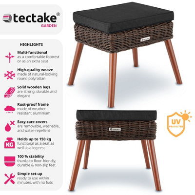 tectake Footstool Vibo - stool foot stool - brown