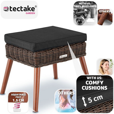 tectake Footstool Vibo - stool foot stool - brown