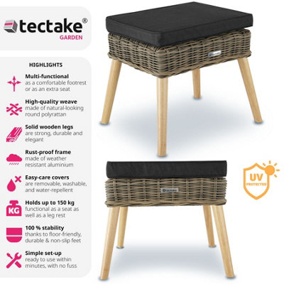 tectake Footstool Vibo - stool foot stool - nature