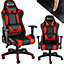 tectake Gaming chair Stealth - office chair desk chair - black/red