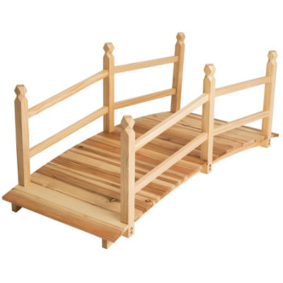 tectake Garden bridge 137 cm long pond bridge wooden garden bridge