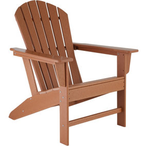 tectake Garden chair in Adirondack design - sun lounger garden lounger - brown