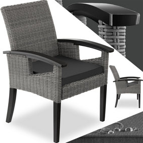 tectake Garden chair Rosarno - dining chair armchair - grey