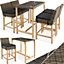 tectake Garden table and chairs - Bar table Kutina with 4 bar stools Latina - dining table outdoor table and chairs - nature