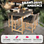 tectake Garden table and chairs - Bar table Lovas with 4 bar stools Latina - dining table outdoor table and chairs - nature