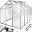 tectake Greenhouse in aluminium & polycarbonate - polycarbonate greenhouse walk in greenhouse - 250 x 185 x 195 cm