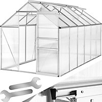 tectake Greenhouse in aluminium & polycarbonate - polycarbonate greenhouse walk in greenhouse - 375 x 185 x 195 cm