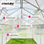 tectake Greenhouse in aluminium & polycarbonate - polycarbonate greenhouse walk in greenhouse - 375 x 185 x 195 cm