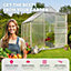 tectake Greenhouse in aluminium & polycarbonate w/ foundation - polycarbonate greenhouse walk in greenhouse - 190 x 185 x 195 cm