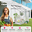 tectake Greenhouse in lean-to style w/ foundation (192x128x202cm) - lean to greenhouse greenhouse plastic - transparent