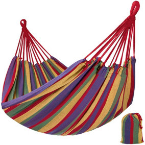 tectake Hammock incl. storage bag - garden hammock camping hammock - colourful