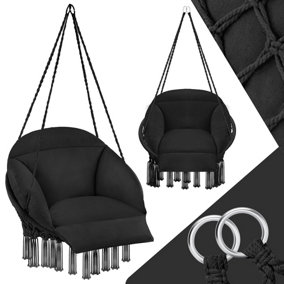 tectake Hanging chair Samira - garden chair swing chair - black