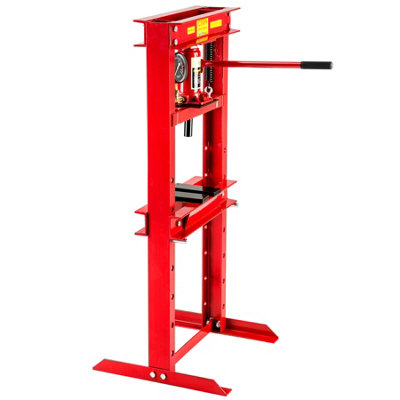 tectake Hydraulic press 12 t - workshop press hydraulic bench press - red