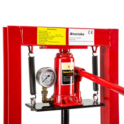 tectake Hydraulic press 6t - workshop press hydraulic bench press - red