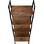 tectake Ladder shelf Brentwood 57.5x34x173cm with 4 shelves 2 cupboards - Ladder shelf shelf - Industrial wood dark rustic