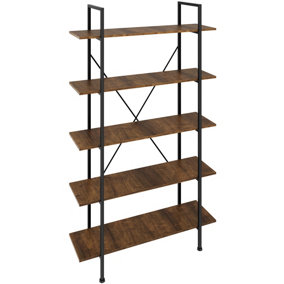 tectake Ladder shelf Glasgow - 5 Slim shelves - shelves bookshelf - Industrial wood dark rustic