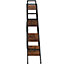 tectake Ladder shelf Liverpool - 4 Shelves - shelves bookshelf - Industrial wood dark rustic