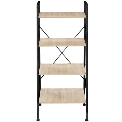 tectake Ladder shelf Newcastle - 4 Shelves - shelves bookshelf - industrial wood light oak Sonoma