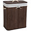 tectake Laundry basket with laundry bag - hamper basket hamper - 100 L brown