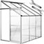 tectake Lean-to greenhouse with polycarbonate panels - 192x128x202 cm - lean to greenhouse greenhouse plastic - transparent