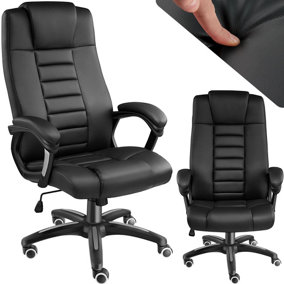 tectake Luxury office chair made of artificial leather - desk chair computer chair - black