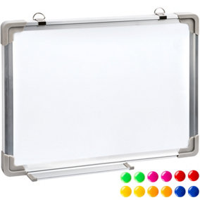 tectake Magnetic Whiteboard + 12 coloured magnets - whiteboard magnetic board - 60 x 45 x 2 cm