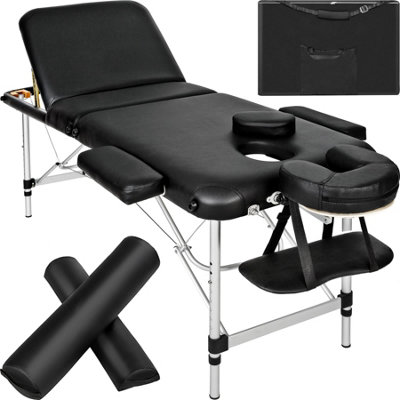 tectake Massage table 3 zone with carry back and bolsters massage bed