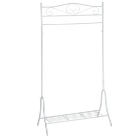 tectake Metal clothes rack antique with shoe stand - coat stand clothes rack - white