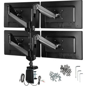 tectake Monitor arm - Quadruple - monitor arm monitor stand - black