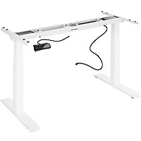 tectake Motorised standing desk frame (58 - 123cm tall with memory and alarm functions) - computer desk standing desk - white