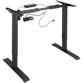 tectake Motorised standing desk frame (71-121cm tall with memory and alarm functions) - computer desk standing desk - black