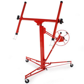 tectake Plasterboard lifter - board lifter plasterboard hoist - red