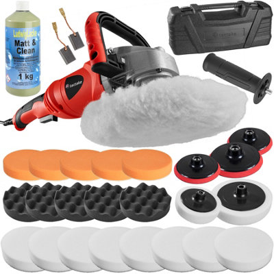 tectake Polishing machine rotary handle 1400W - polishing machine car polishing machine - 27 pc. set incl. grinding paste