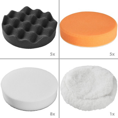 tectake Polishing pads set 29 PCs - polishing pads car polishing pads - colourful