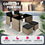 tectake Rattan furniture set Palermo (2 chairs 2 stools & 1 table) - nature