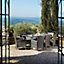 tectake Rattan garden dining set Monaco - 8 seats 1 table - garden tables and chairs garden furniture set - nature
