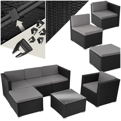 Tectake rattan deals corner sofa