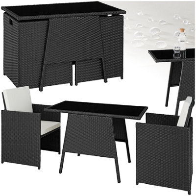 tectake Rattan garden furniture set Lausanne (2 chairs & 1 table
