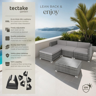 Tectake rattan shop corner sofa