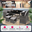 tectake Rattan garden furniture set Malaga - 8 seats 1 table - garden tables and chairs garden furniture set - grey