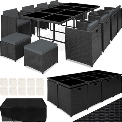 tectake Rattan garden furniture set New Orleans garden tables and