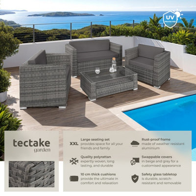 Tectake rattan deals sofa