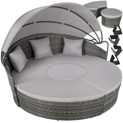 tectake Rattan sun lounger island Santorini garden lounge chair sun