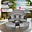 tectake Rattan sun lounger island Santorini - garden lounge chair sun chair - grey