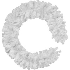 tectake Realistic Christmas garland (2.7m) - Christmas wreath garland - white