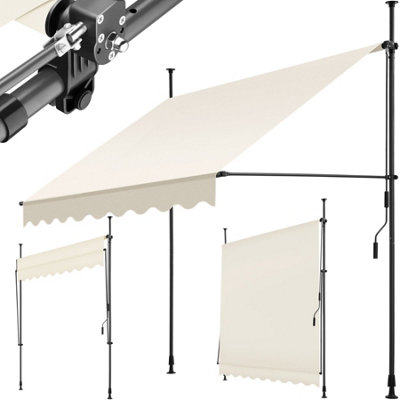 tectake Retractable Awning - No-drill installation required - Clamp ...