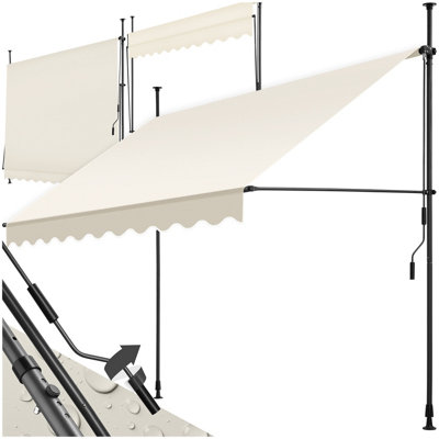 tectake Retractable Awning Nodrill installation required Clamp
