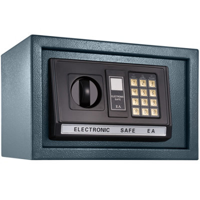 tectake Safe electronic + key model 1 - key safe home safe - black