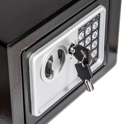 tectake Safe electronic + key model 2 - key safe home safe - black - 4